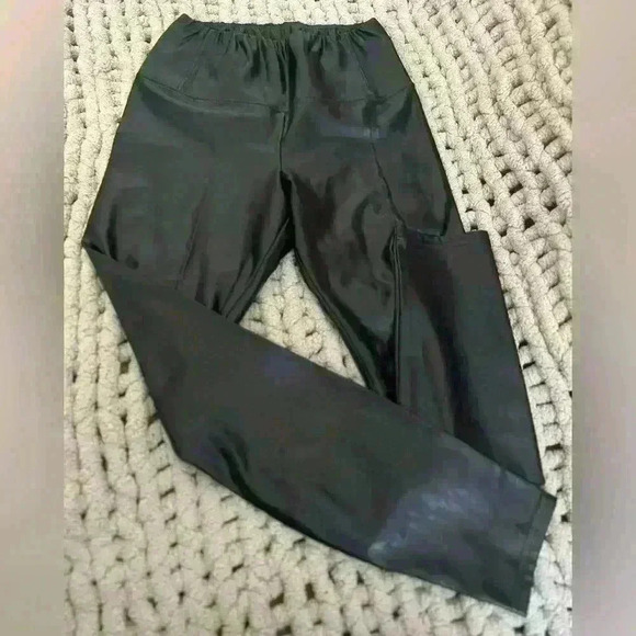 High Waisted Faux Leather Leggings & Moto Ribbed Leggings Small - Picture 2 of 12